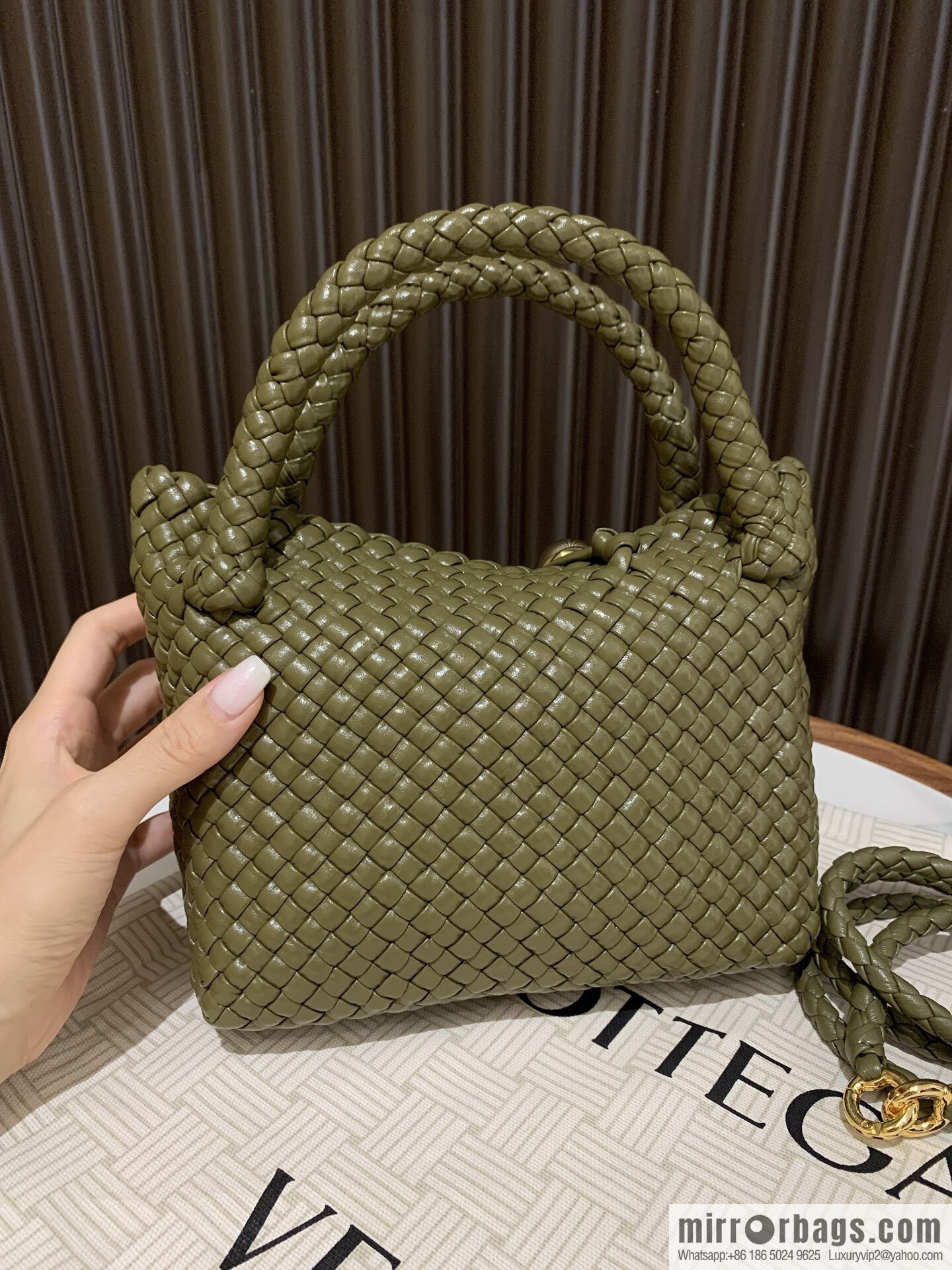 BV S Tosca crossbody bag 776755 Seaweed green