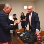 Richard Charlton admiring timepieces with ECJ Luxe’s Giulio Chezzi