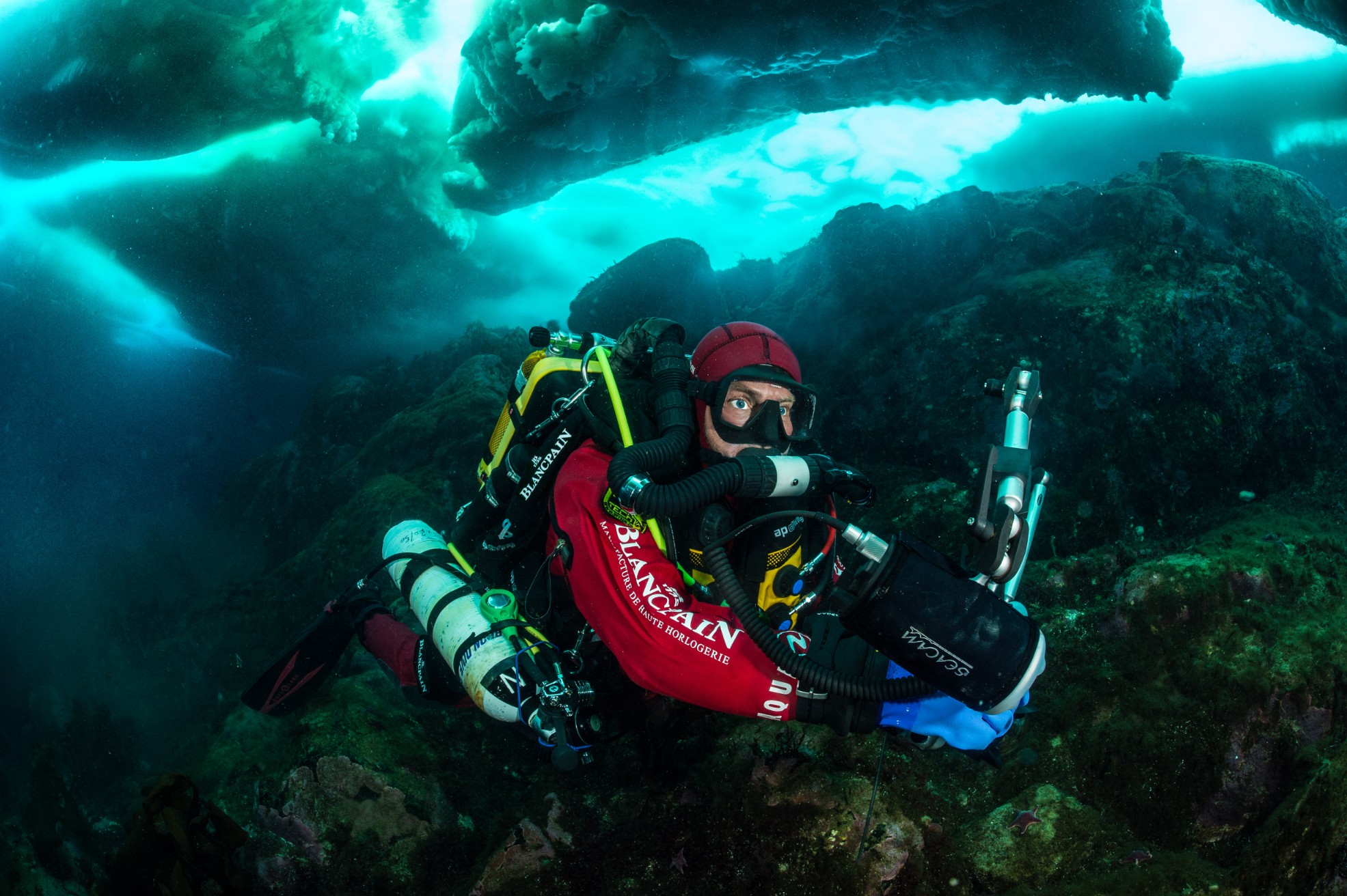 The Fifty Fathoms Bathyscaphe Flyback Chronograph Blancpain Ocean Commitment II (BOCII) In Blue