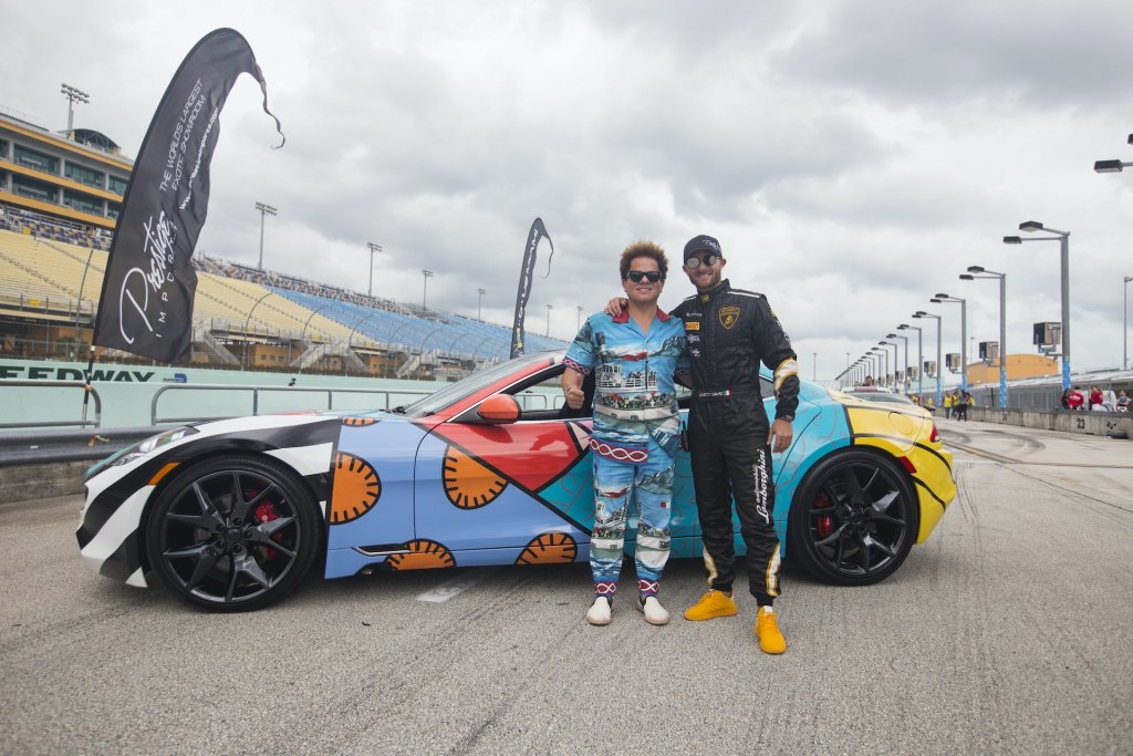 Brett David and Romero Britto at 2019 track event
