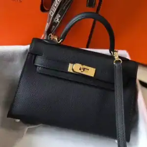 Hermes Kelly Mini II Bag In Black Epsom Leather GHW - HW120