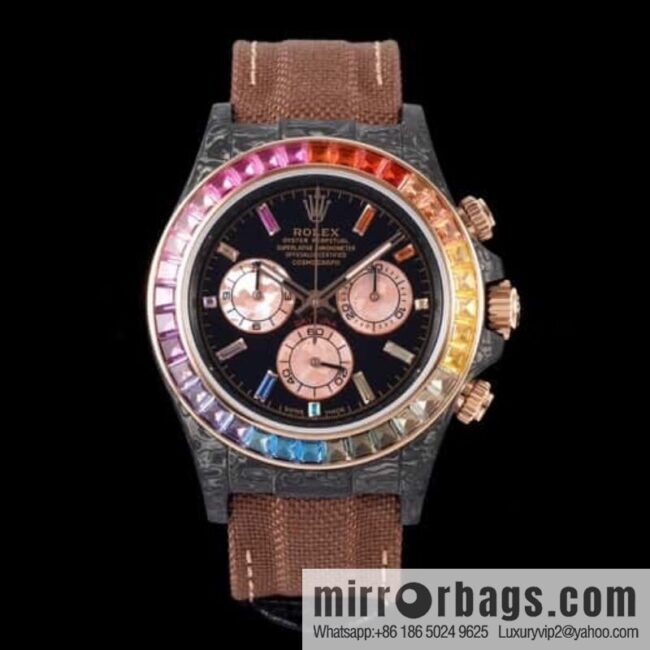 DiW Rolex Daytona New Customized \"Rainbow Sunray\" Rainbow 4130 Movement Watch