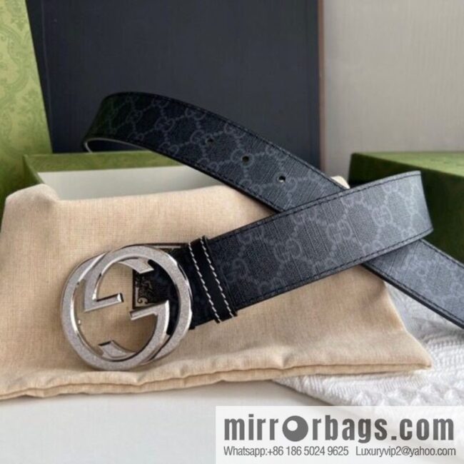 GUCCI Gucci, exquisite rolling sand craft double G buckle classic men\'s 3.8cm belt