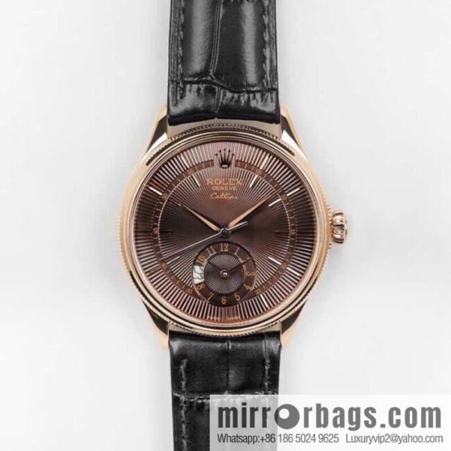 EW Rolex Cellini Log GMT Function Day and Night Function 39 mm Diameter Watch