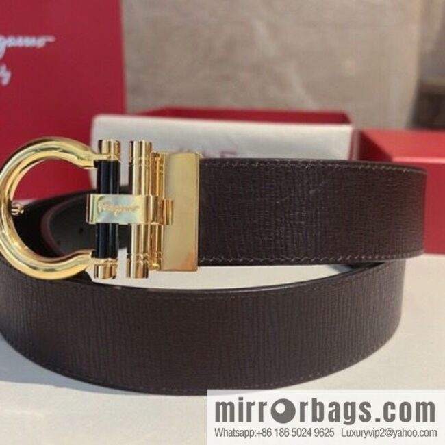 Salvatore Ferragamo, metal polished men\'s 3,5cm belt