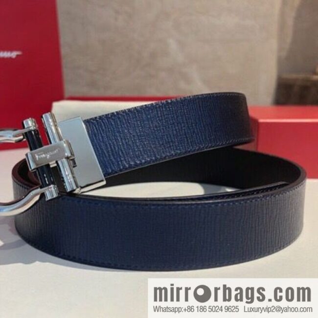 Salvatore Ferragamo, metal polished men\'s 3,5cm belt