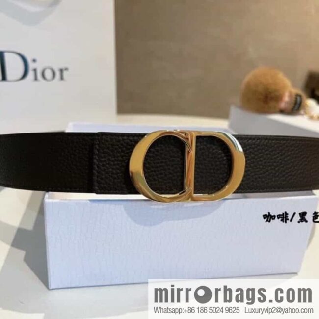 Dior, first layer cowhide belt, body double-sided CD belt