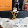LV/Louis Vuitton, letter metal buckle cowhide embossed belt 40mm.