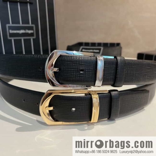 Ermengildo. Zein Italian Zegna Men\'s Imported Cowhide Cross Textured Belt