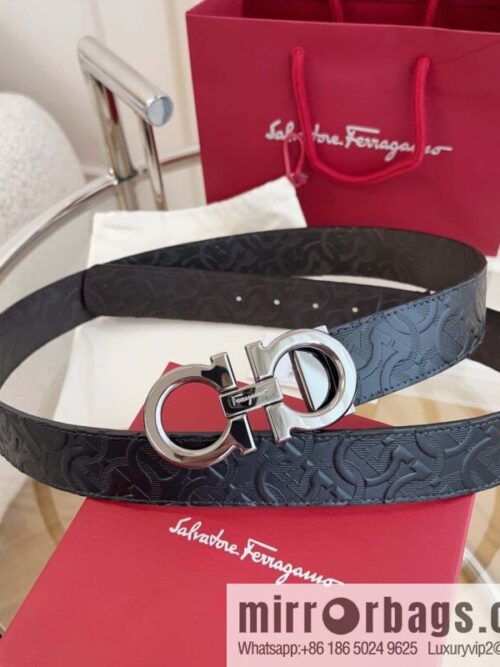 Ferragamo 🅿 Original Leather Purchasing Grade 3.5cm Precision Brass Hardware Belt