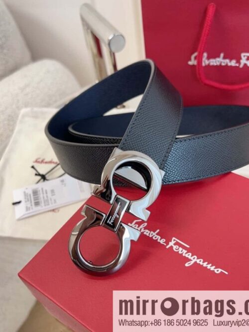 Ferragamo 🅿 Original Leather Purchasing Grade 3.5cm Precision Brass Hardware Belt