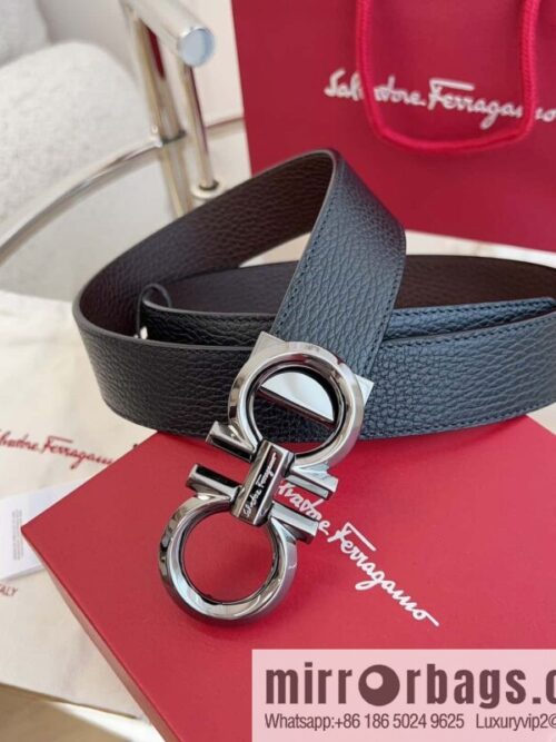 Ferragamo 🅿 Original Leather Purchasing Grade 3.5cm Precision Brass Hardware Belt