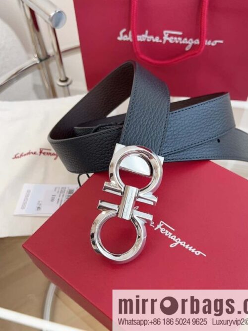 Ferragamo 🅿 Original Leather Purchasing Grade 3.5cm Precision Brass Hardware Belt