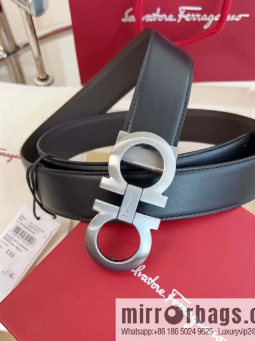 Ferragamo 🅿 Original Leather Purchasing Grade 3.5cm Precision Brass Hardware Belt