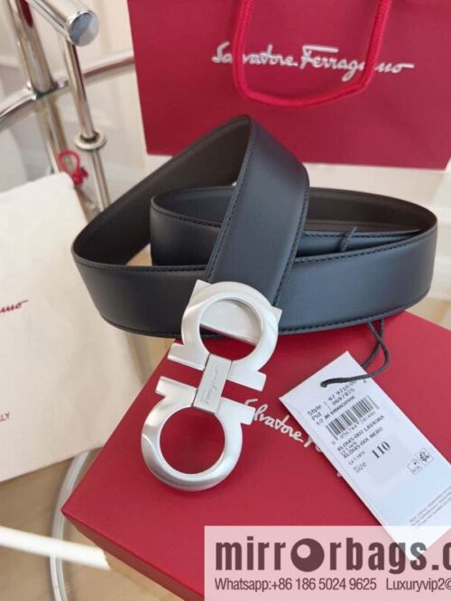 Ferragamo 🅿 Original Leather Purchasing Grade 3.5cm Precision Brass Hardware Belt
