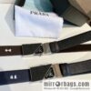 PRADA/PRADA, with pulley-style metal buckle men\'s 3.5cm belt
