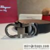 Ferragamo Ferragamo, exquisite 8-figure metal clasp, metal clasp flat brushed belt 3.5cm