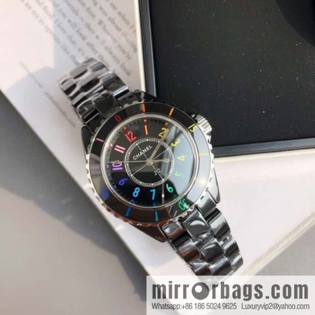 Chanel J12 series color neon Swiss original imported counter ETA movement 33mm watch diameter women\'s watch