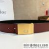 Dior, cowhide leather two-sided brushed craft plate buckle 35mm belt