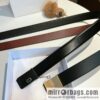 Dior, cowhide leather two-sided brushed craft plate buckle 35mm belt