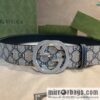 GUCCI Gucci, Men\'s PVC with Leather Double G Stainless Steel Rolling Sand Metal Buckle 38mm Belt