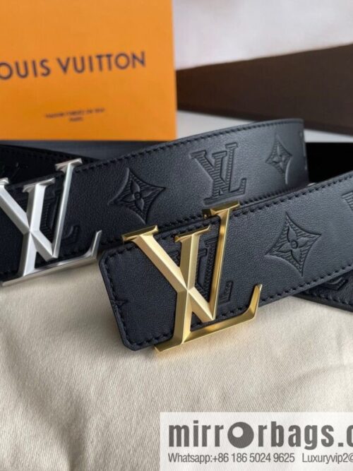 IMG_4750-800x8004up5zpmci3b73882_20250630162250.jpg LV/Louis Vuitton, letter rhombus metal buckle black cowhide embossed belt 40mm