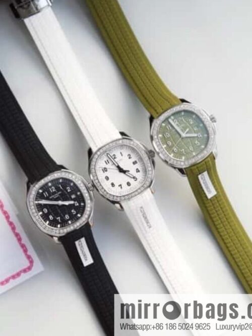 Exclusively launched, the new Patek Felix AQUANAUT series dial is inlaid with 48 vs2.0 real diamonds, about 1.2 carats, the original Swiss quartz movement, the watch size is 38mm