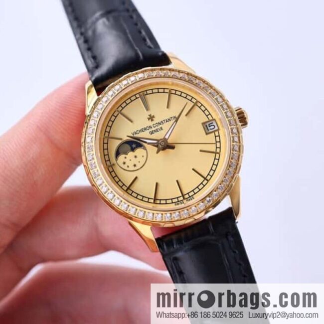 Vacheron Constantin-Vacheron Constantin Ladies Jewelry Series 9-character Sun, Moon and Stars Function Mother-of-Pearl Dial Fashion Women\'s Watch