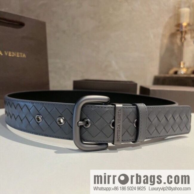 BottegaVeneta 2022 new cowhide woven men\'s 4.0cm belt