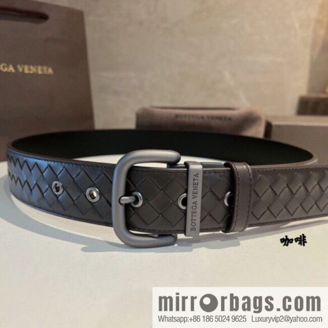 BottegaVeneta 2022 new cowhide woven men\'s 4.0cm belt