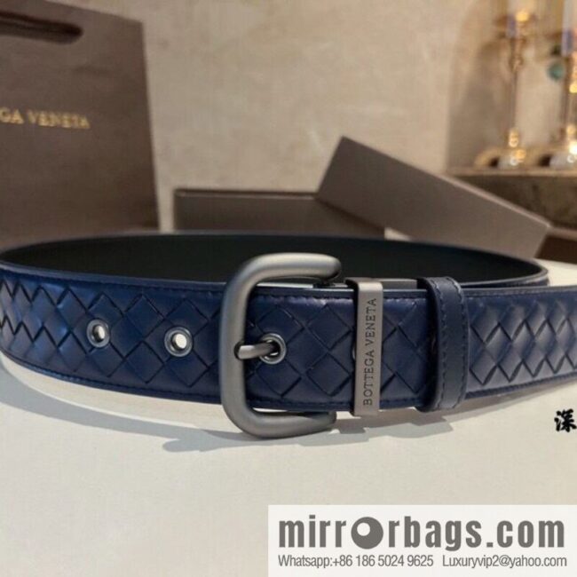 BottegaVeneta 2022 new cowhide woven men\'s 4.0cm belt