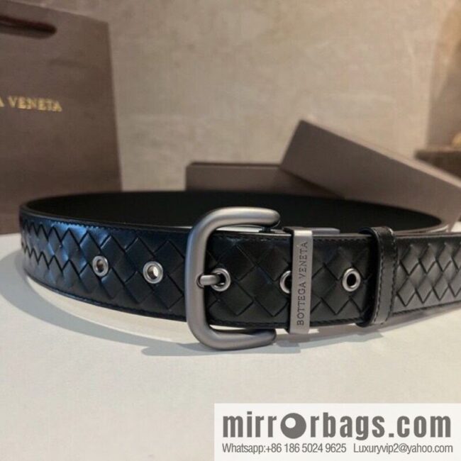 BottegaVeneta 2022 new cowhide woven men\'s 4.0cm belt