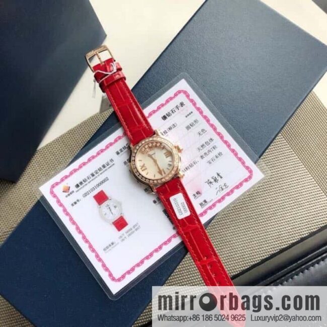 High-end hard goods Chopard HAPPY DIAMONDS happy diamond series natural pearl shell dial case inlaid with 38 VS1.8 South African natural real diamonds ETA-955.112 for original movement watch