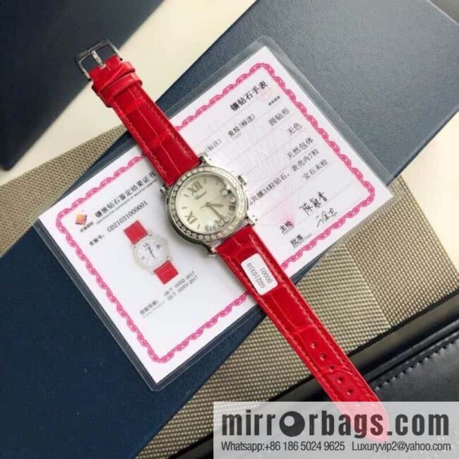 High-end hard goods Chopard HAPPY DIAMONDS happy diamond series natural pearl shell dial case inlaid with 38 VS1.8 South African natural real diamonds ETA-955.112 for original movement watch