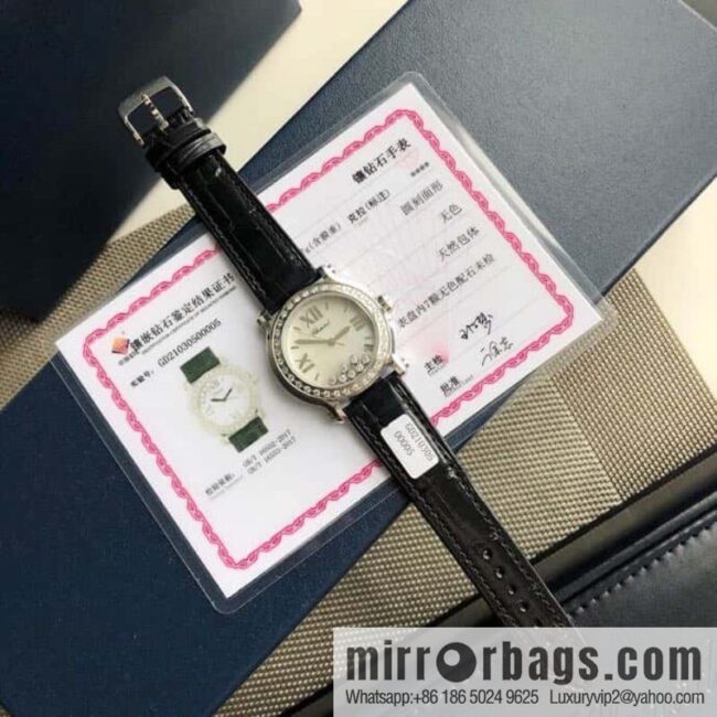 High-end hard goods Chopard HAPPY DIAMONDS happy diamond series natural pearl shell dial case inlaid with 38 VS1.8 South African natural real diamonds ETA-955.112 for original movement watch