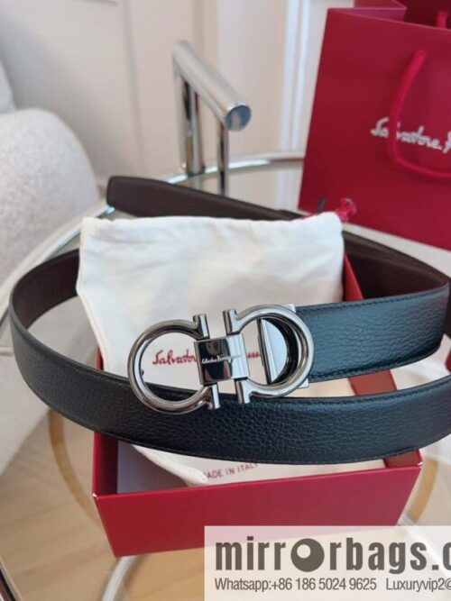 Ferragamo 🅿 Original Leather Purchasing Grade 3.5cm Precision Brass Hardware Belt