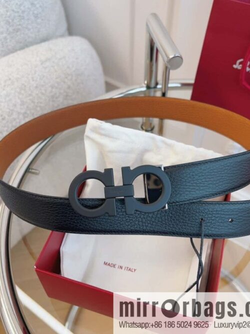 Ferragamo 🅿 Original Leather Purchasing Grade 3.5cm Precision Brass Hardware Belt