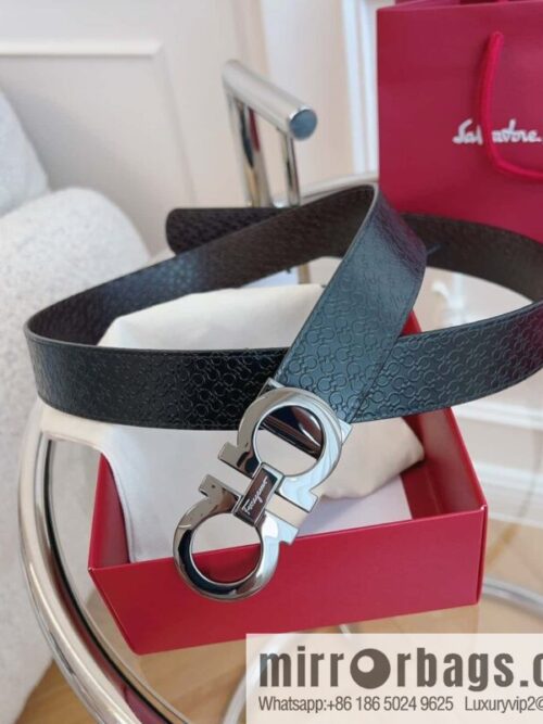 Ferragamo 🅿 Original Leather Purchasing Grade 3.5cm Precision Brass Hardware Belt