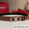 Salvatore Ferragamo Metal Buckle Two-Tone Design Men\'s Belt 3,5cm