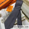 Hermes 100% Top Twill Silk H-Pattern Jacquard Tie