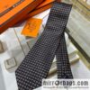 Hermes 100% Top Twill Silk H-Pattern Jacquard Tie
