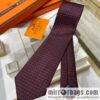 Hermes 100% Top Twill Silk H-Pattern Jacquard Tie