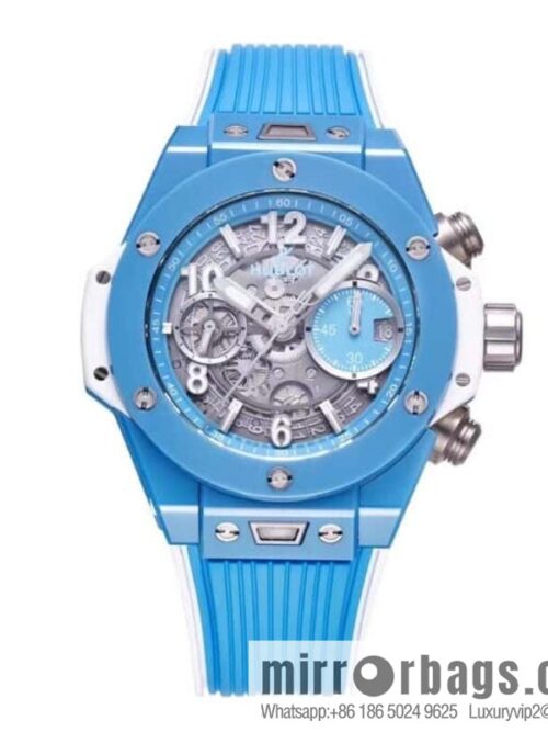 IMG_7524-800x800dfthtbmobrg49576_20250630001425.jpg BBF\'s masterpiece, the king of ceramics HUBLOT Hublot new BIG BANG UNICO Tiffany blue custom Hublot exclusive UNICO HUB 1280 automatic flyback chronograph movement watch