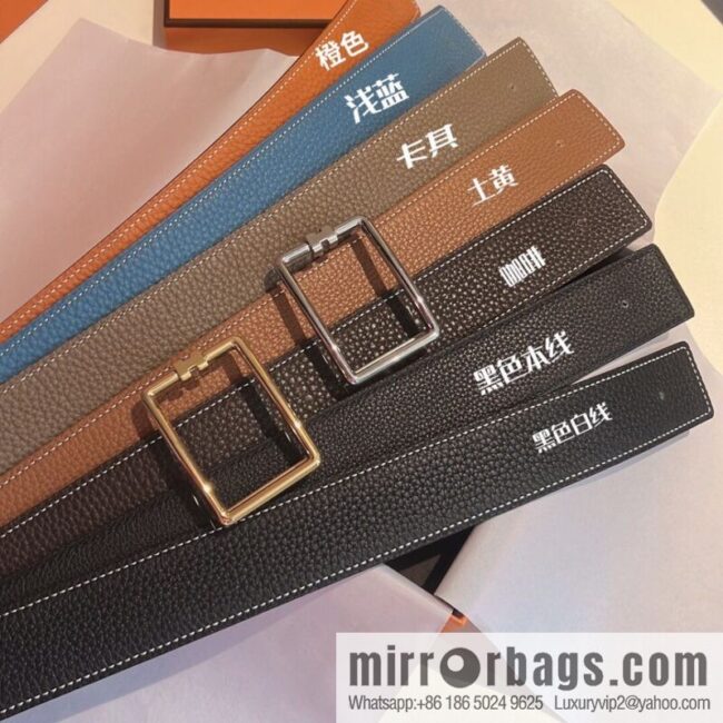 Hermes, cowhide double-sided original leather men\'s 3.8cm belt