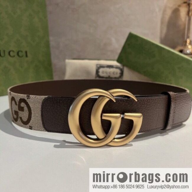 GUCCI Gucci, double G letter interwoven pattern buckle wide version belt 4cm wide