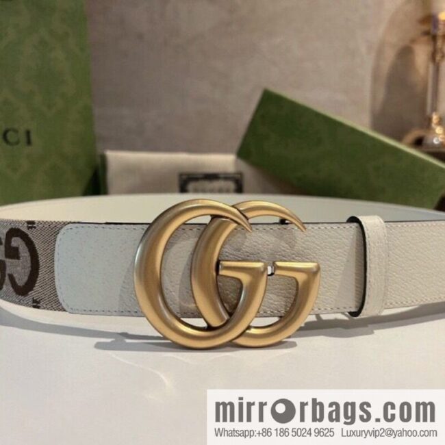 GUCCI Gucci, double G letter interwoven pattern buckle wide version belt 4cm wide