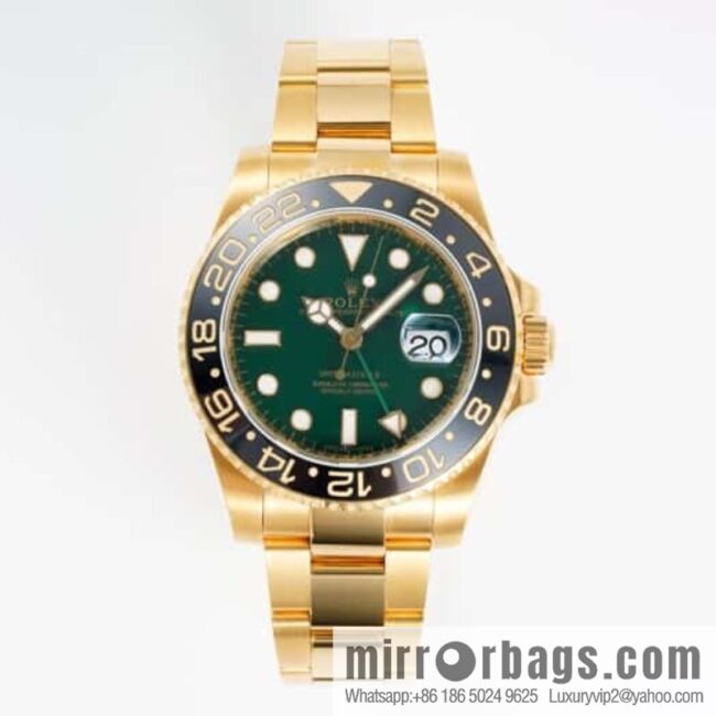 Rolex GMT Greenwich gold-coated one-piece Cal.3186 movement watch