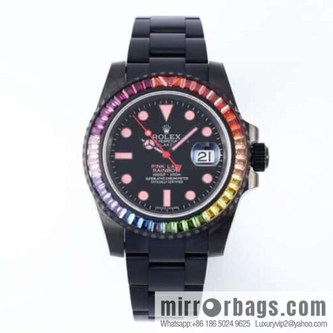 Rolex 3135 Single Calendar Movement Rainbow Circle Submariner