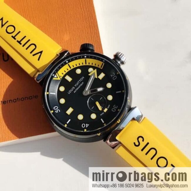 Original LV - TAMBOUR series LV mechanical watch QA172A TAMBOUR STREET DIVER stainless steel automatic watch, 44mm