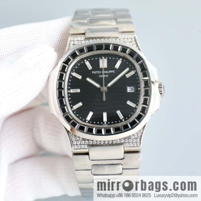 T square diamond ring literal steel belt - Patek Philippe Nautilus 5711 diamond-encrusted limited edition series Cal.324 movement watch